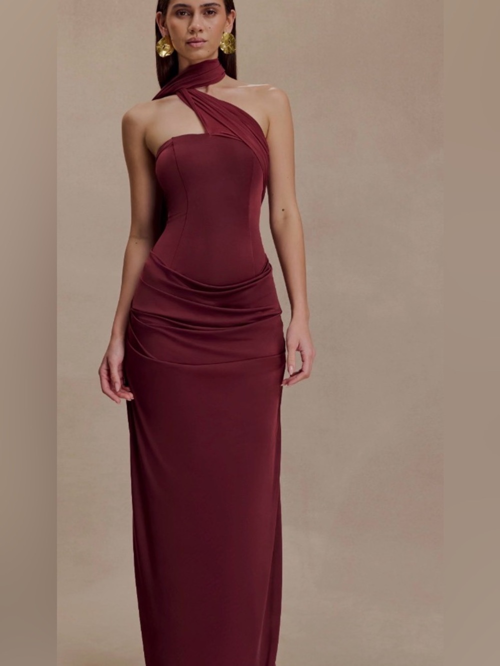 Meshki Mattea slinky and mesh maxi dress size small nwt